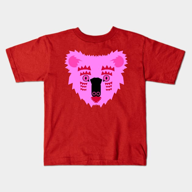 Koala Bear Face, bright pink Kids T-Shirt by AnimalMagic